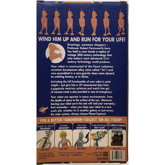 Vintage Official Futurame Robot Action Toy Bender no 600 Rocket US - Picture 3 of 4